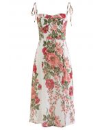 Summer Blossom Coral Floral Printed Cami Dress