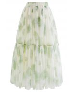 Can't Let Go Sheer Maxi Skirt in Green Rose