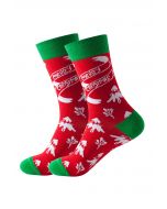 Christmas Vibe Jacquard Crew Socks in Red