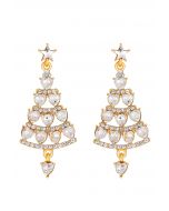 Full Rhinestone Christmas Tree Earrings in Gold