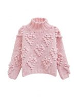 Knit Your Love Turtleneck Sweater in Pink