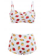 Fruit Print Bikini Set in White