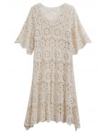 Floral Cutwork Crochet Beach Cover-Up