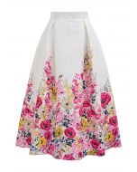 Blooming Garden Jacquard Midi Skirt