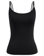 Braided Strap Knit Cami Top in Black