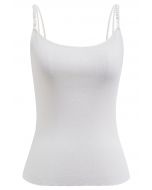 Braided Strap Knit Cami Top in Ivory