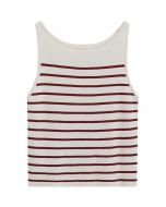 Red Stripe Knit Tank Top