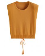 Tie-Back Sleeveless Rib Knit Top in Pumpkin