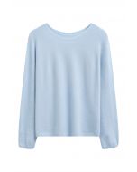 Foremost Comfort Wool-Blend Crewneck Sweater in Blue