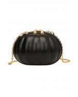 Funny Pumpkin Crossbody Bag in Black