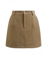 Everlasting Striped Side Pocket Mini Skorts in Camel