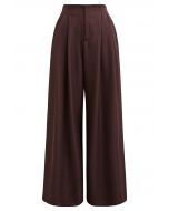 Allure in Motion Elastic Waist Pleats Palazzo Pants in Burgundy