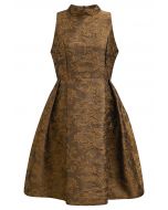 Splendid Floral Jacquard Sleeveless Dress in Bronze