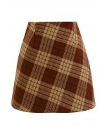 Vintage Style Plaid Mini Bud Skirt