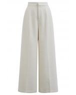 Dashing Side Pockets Palazzo Pants in White