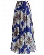 Falda larga Marvellous floral en azul