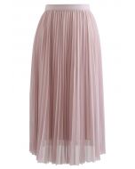 Call out Your Name Pleated Mesh Skirt in Pink